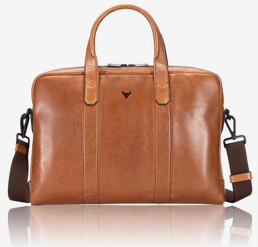 Brando Winchester 15" Slimline Leather Laptop Bag | Medium Brown