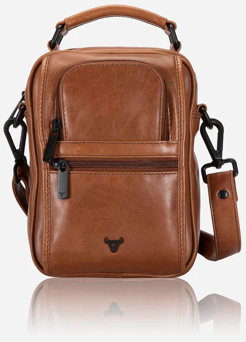 Brando Gent's Leather Bag With Top Handle | Medium Brown