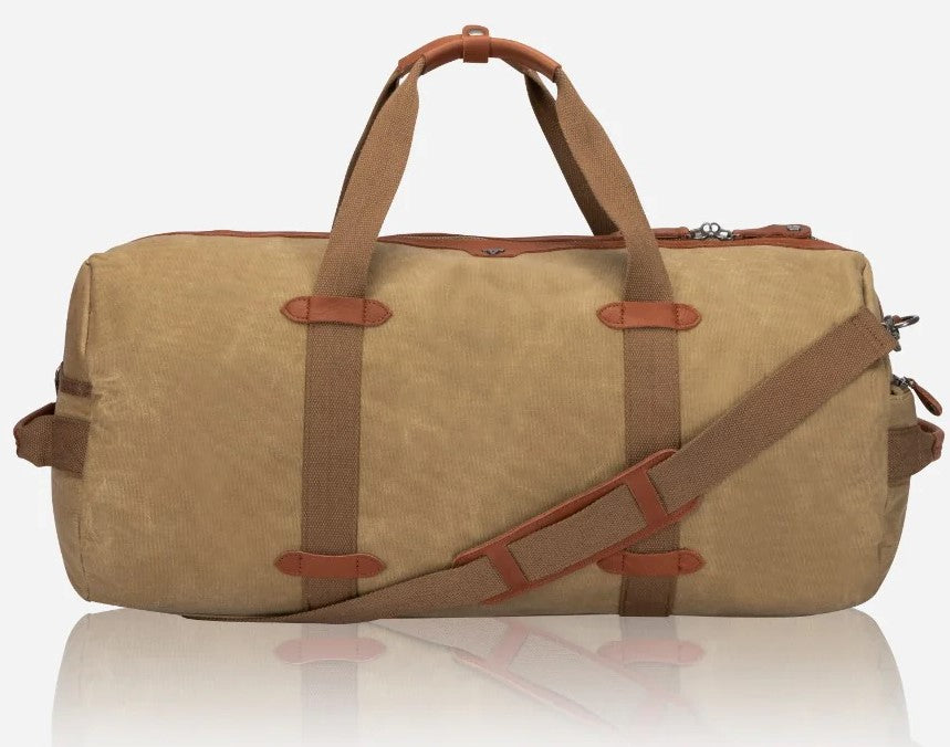 Brando Canvas Weekender Duffel Bag | Khaki