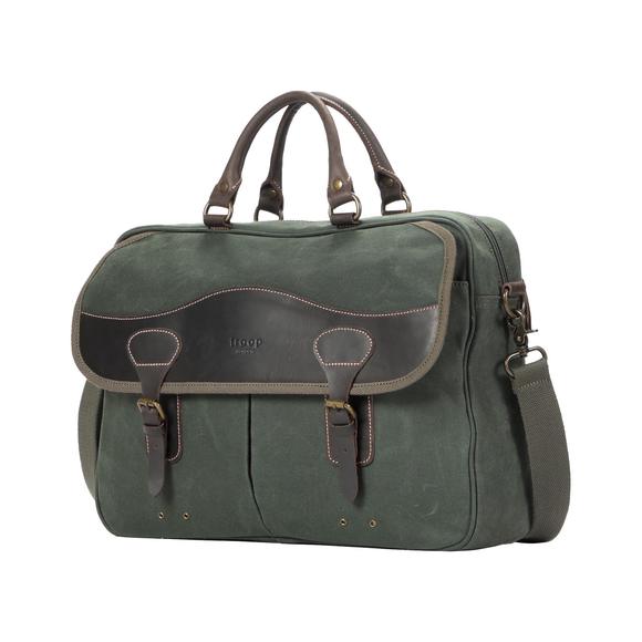 Troop London Canvas Laptop Briefcase Bag TRP0545 | Dark Green