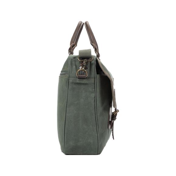 Troop London Canvas Laptop Briefcase Bag TRP0545 | Dark Green