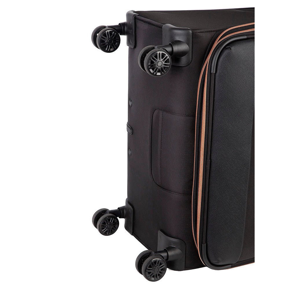 Cellini Allure Ladies 4 Wheel Large Trolley | Silk Black - iBags - Luggage & Leather Bags