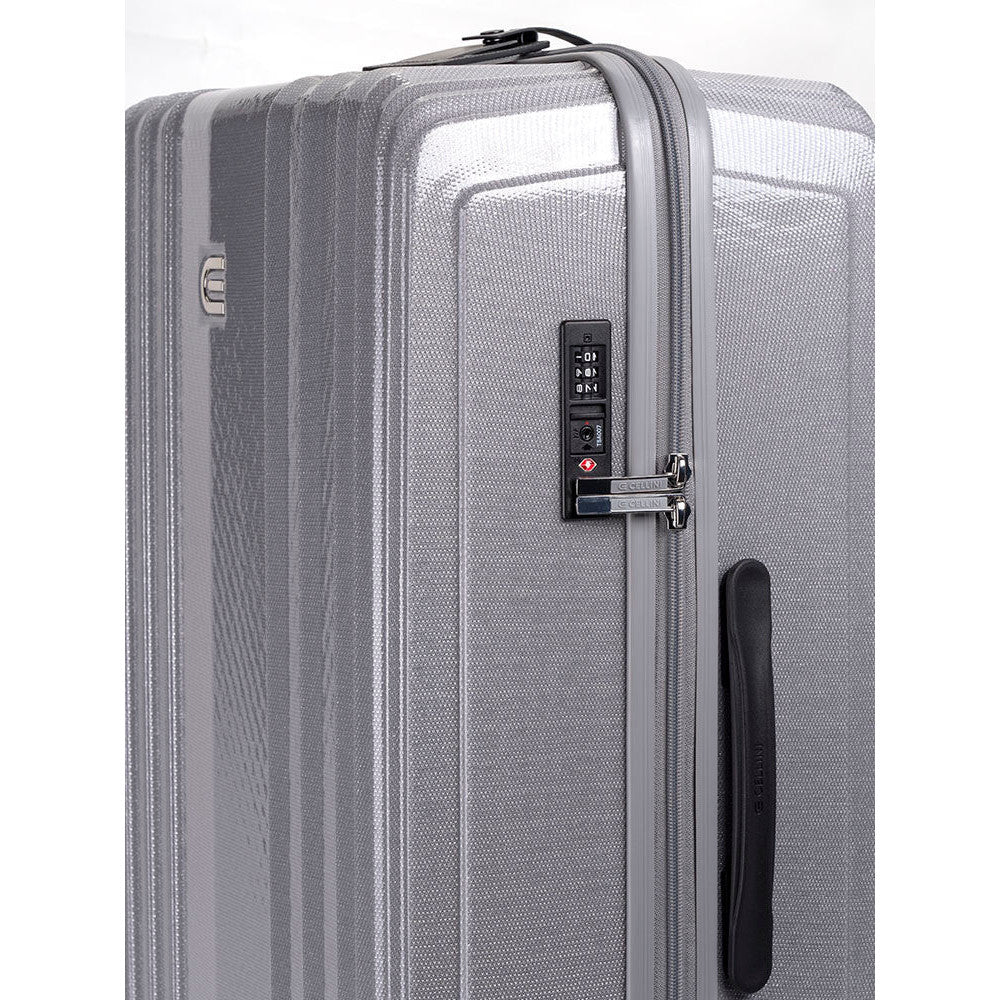 Cellini Compolite Large 4 Wheel Trolley Case | Silver - iBags - Luggage & Leather Bags