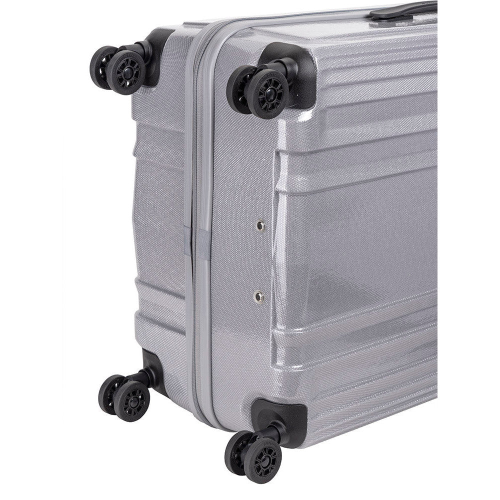 Cellini Compolite Large 4 Wheel Trolley Case | Silver - iBags - Luggage & Leather Bags