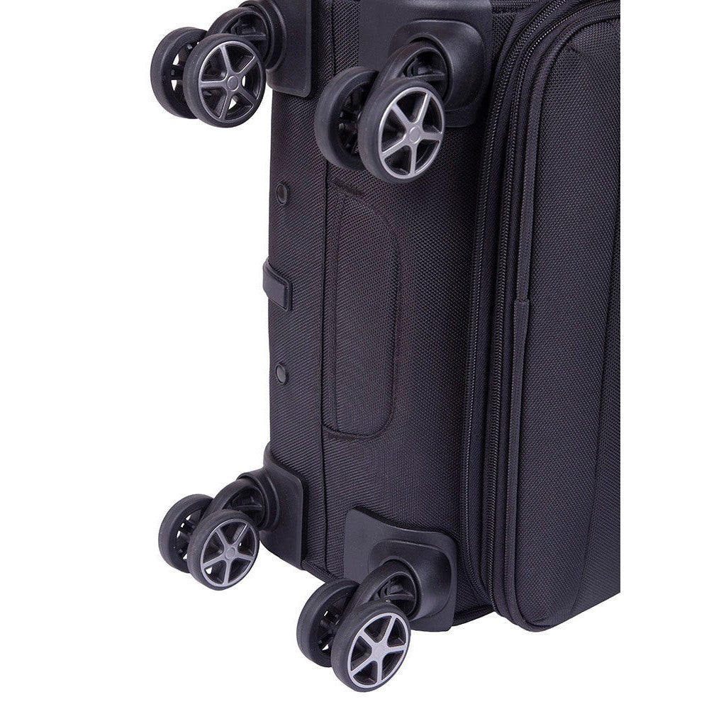 Cellini Smartcase 4 Wheel Carry On Trolley | Jet Black - iBags - Luggage & Leather Bags