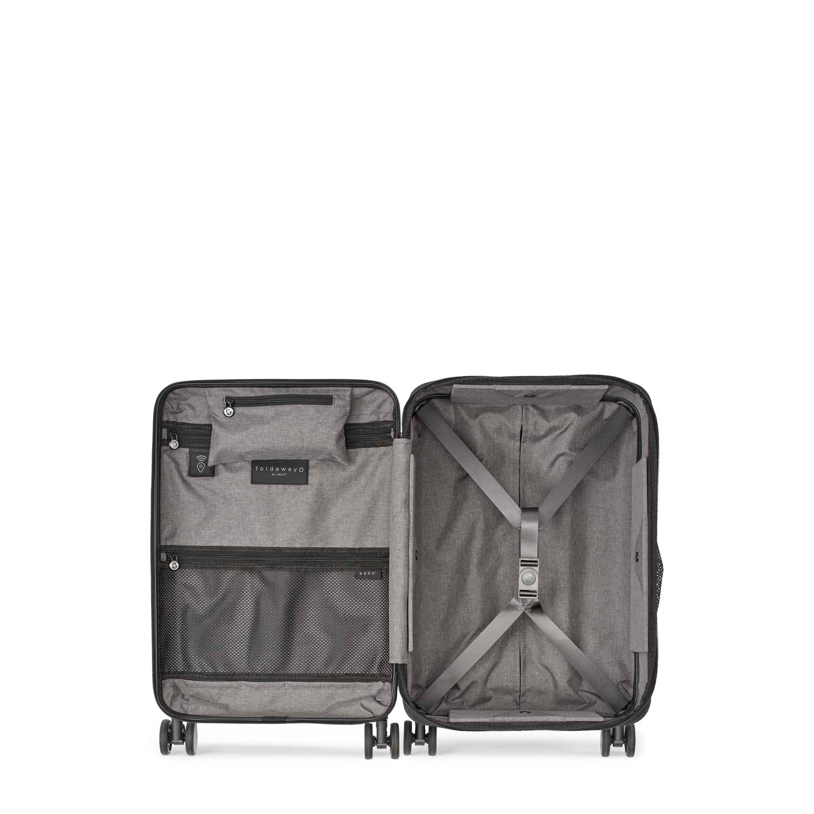 Senz° Foldaway Carry On Trolley | Pure Black - iBags - Luggage & Leather Bags