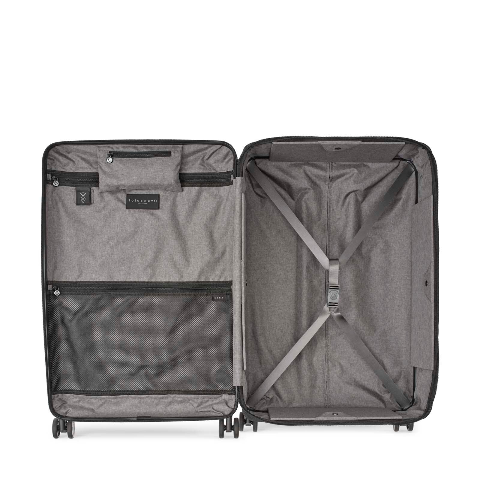 Senz° Foldaway Large Check In Trolley | Pure Black - iBags - Luggage & Leather Bags