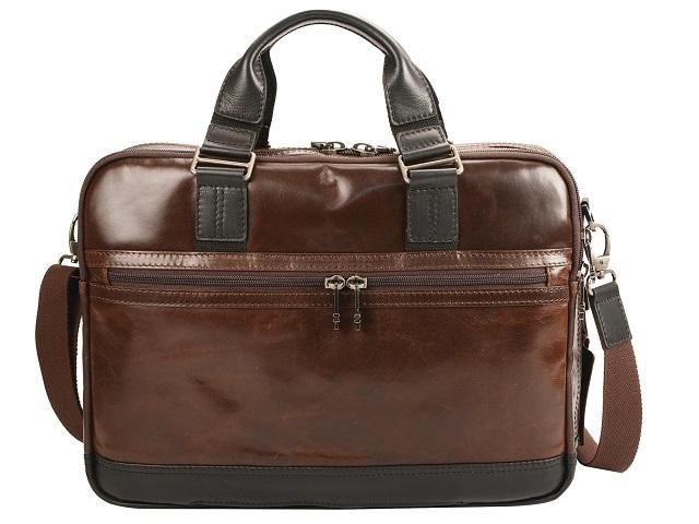 Adpel Oslo Dakota Leather Laptop Bag Brown - iBags - Luggage & Leather Bags