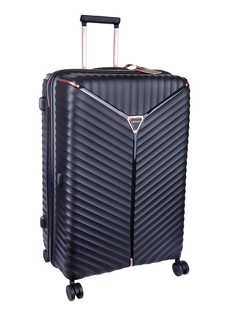 Cellini Allure Hardshell 4 Wheel Large Trolley | Black - iBags - Luggage & Leather Bags