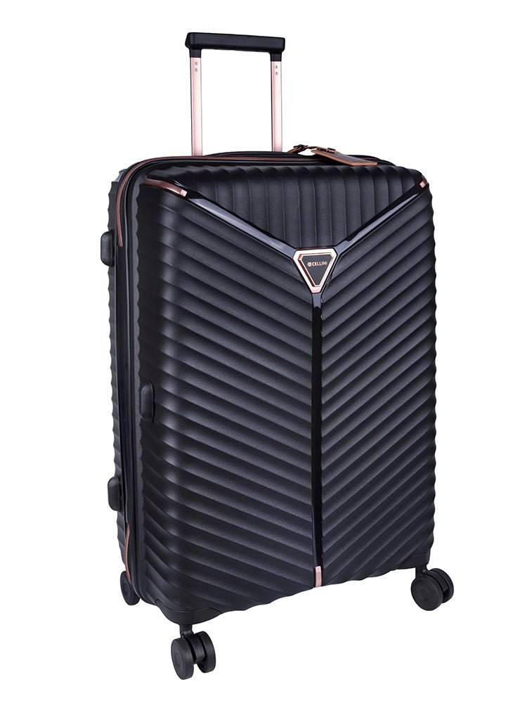 Cellini Allure Hardshell 4 Wheel Medium Trolley | Black - iBags - Luggage & Leather Bags