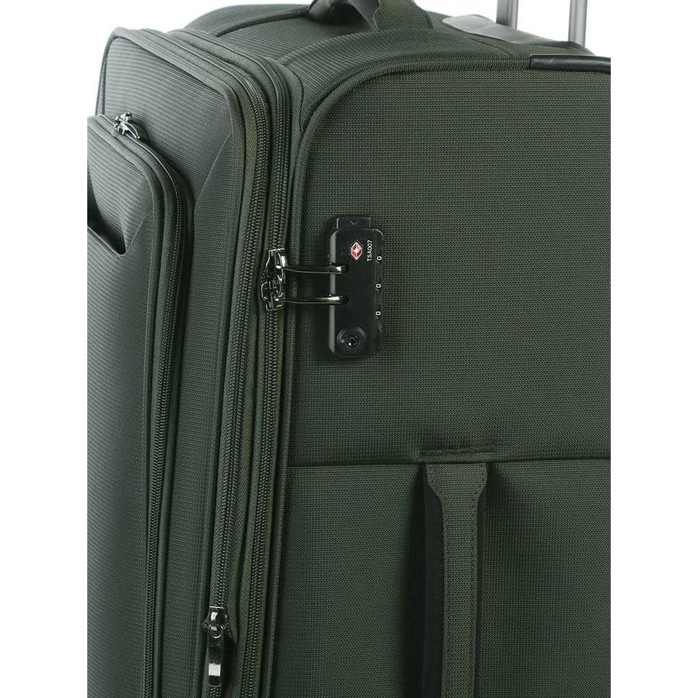 Cellini Optima 68cm 4 Wheel Trolley Case Green (5 Year Warranty) - iBags - Luggage & Leather Bags