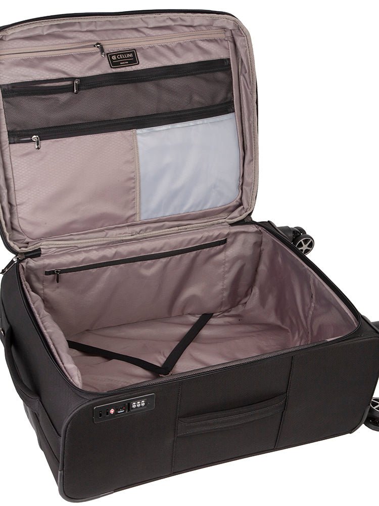 Cellini Smartcase Large 4 Wheel Trolley Case | Black - iBags - Luggage & Leather Bags