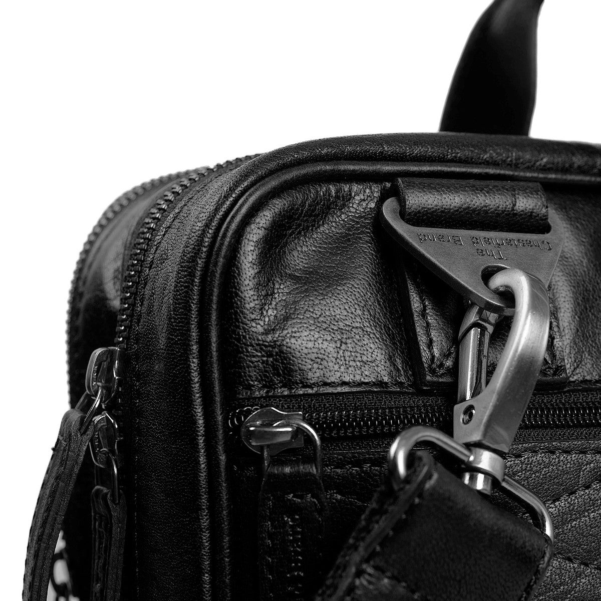 Chesterfield Manuel Leather Laptop Bag | Black - iBags - Luggage & Leather Bags