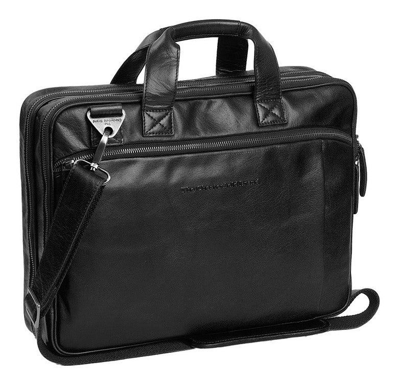 Chesterfield Manuel Leather Laptop Bag | Black - iBags - Luggage & Leather Bags