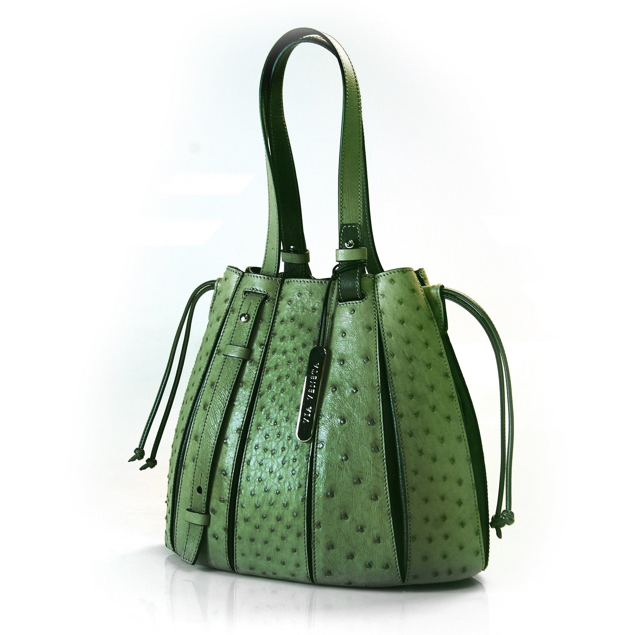 Via Veneta Fern Leather Medium Over The Shoulder Bag | Moss - iBags.co.za